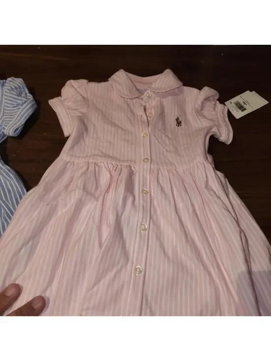 Lot of 2 NEW Polo Raloh Lauren 18 Month Old Girl Summer Dresses w/ Match Shorts - Picture 4 of 12